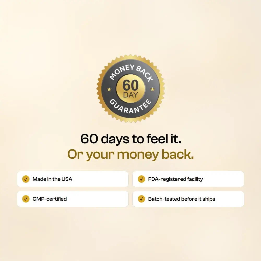 CogniHoney 60-day money back guarantee seal