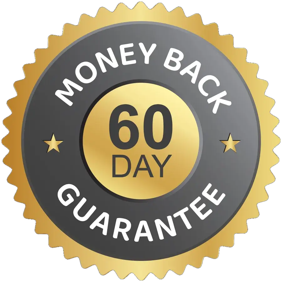 60-day money-back guarantee seal